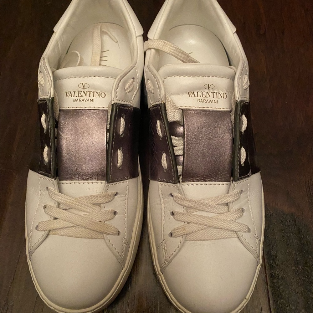Valentino White and Purple Sneakers. Size 37